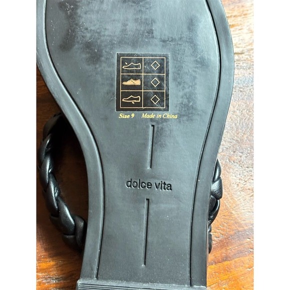 Dolce Vita Women's Iman Braided Strap Slide Sandals Black Size 9 - Picture 5 of 6